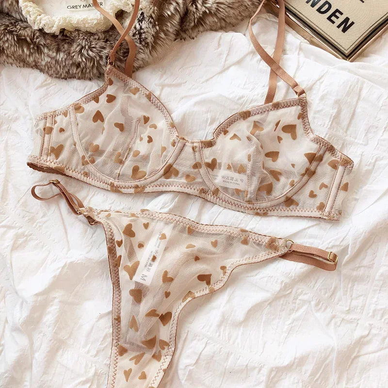 Women Mesh Bikini Lingerie Set