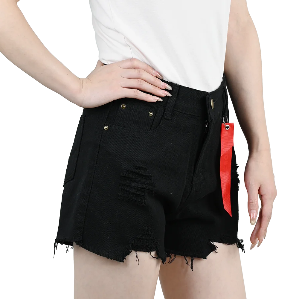 Women’s Ripped High Waist Tassel Jorts