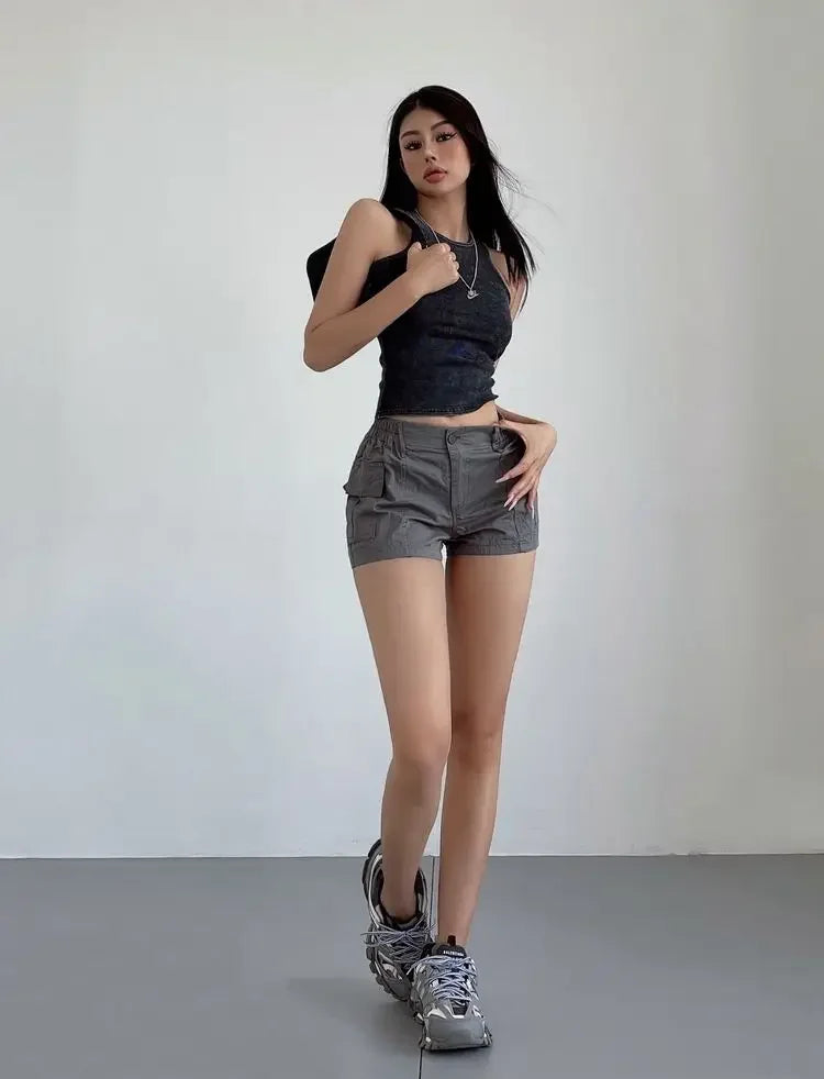 Women's High Waist Cotton Shorts