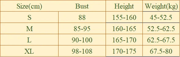 Size chart for Gradient Embroidery Hanfu Carnival Costume including bust, height, and weight specifications.