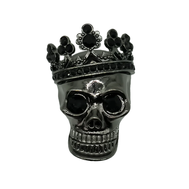 زينة أحذية نسائية على شكل جمجمة مع مشابك معدنية