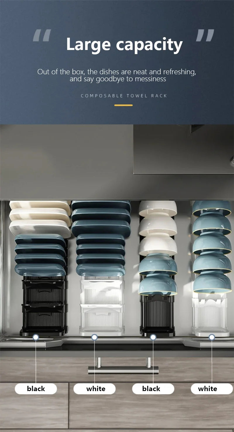 Built-In Cabinet Dish Storage Rack