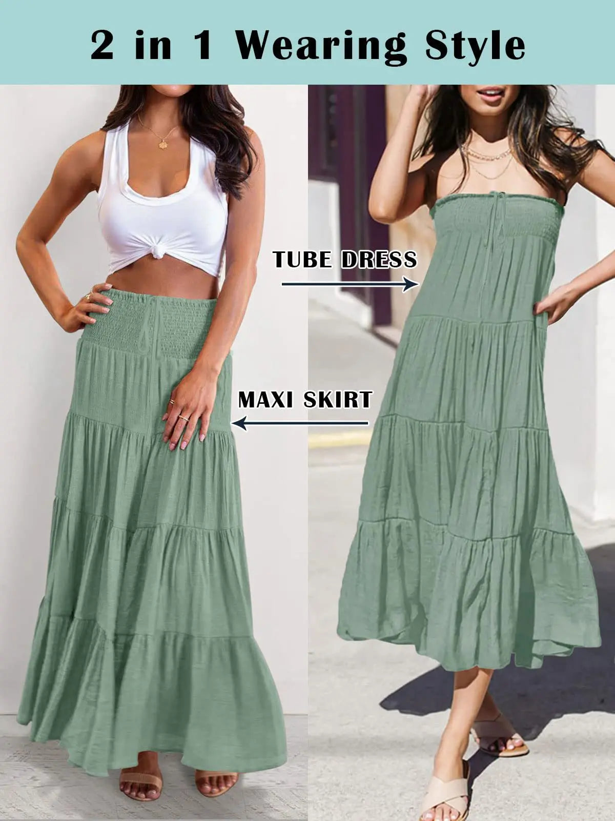 Women Boho Maxi Skirt