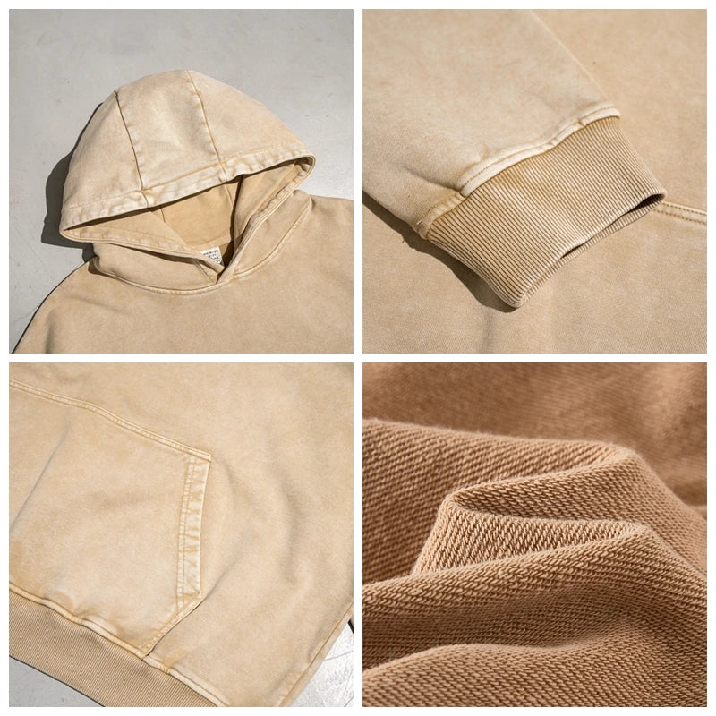 Oversized Men's Hoodie – Vintage Black Pullover