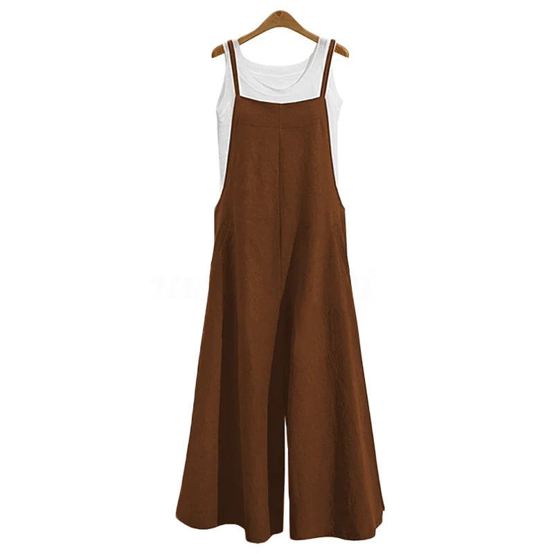 Women Cotton Wide Leg Jumpsuit