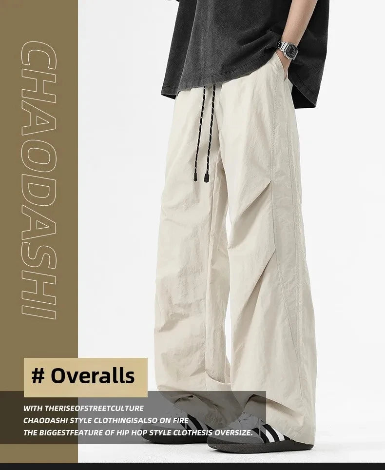 بنطلون كارغو واسع الساق للرجال