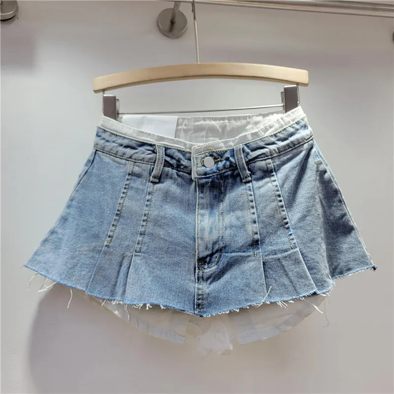LayerEdge™ – Irregular Two-Piece Denim Skirt (Autumn Trendy A-line)