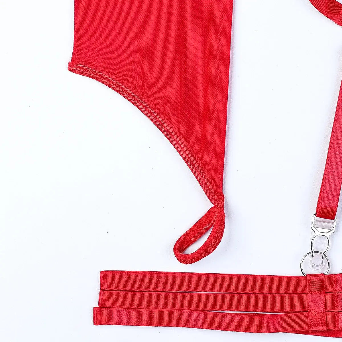 جمبسوت نسائي شبكي مع حمالة صدر