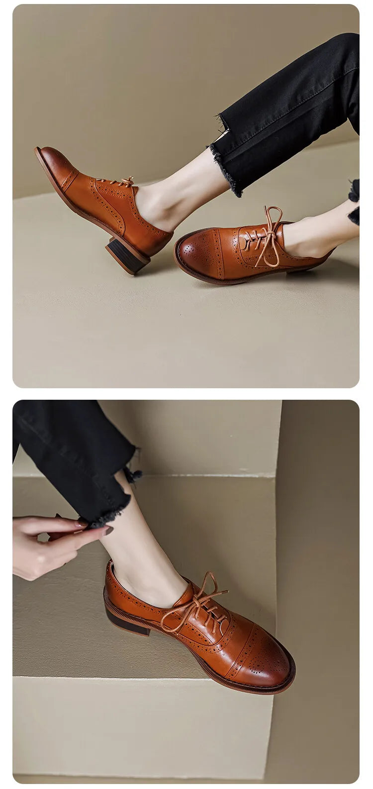 أحذية بروغ جلدية نسائية – 2025