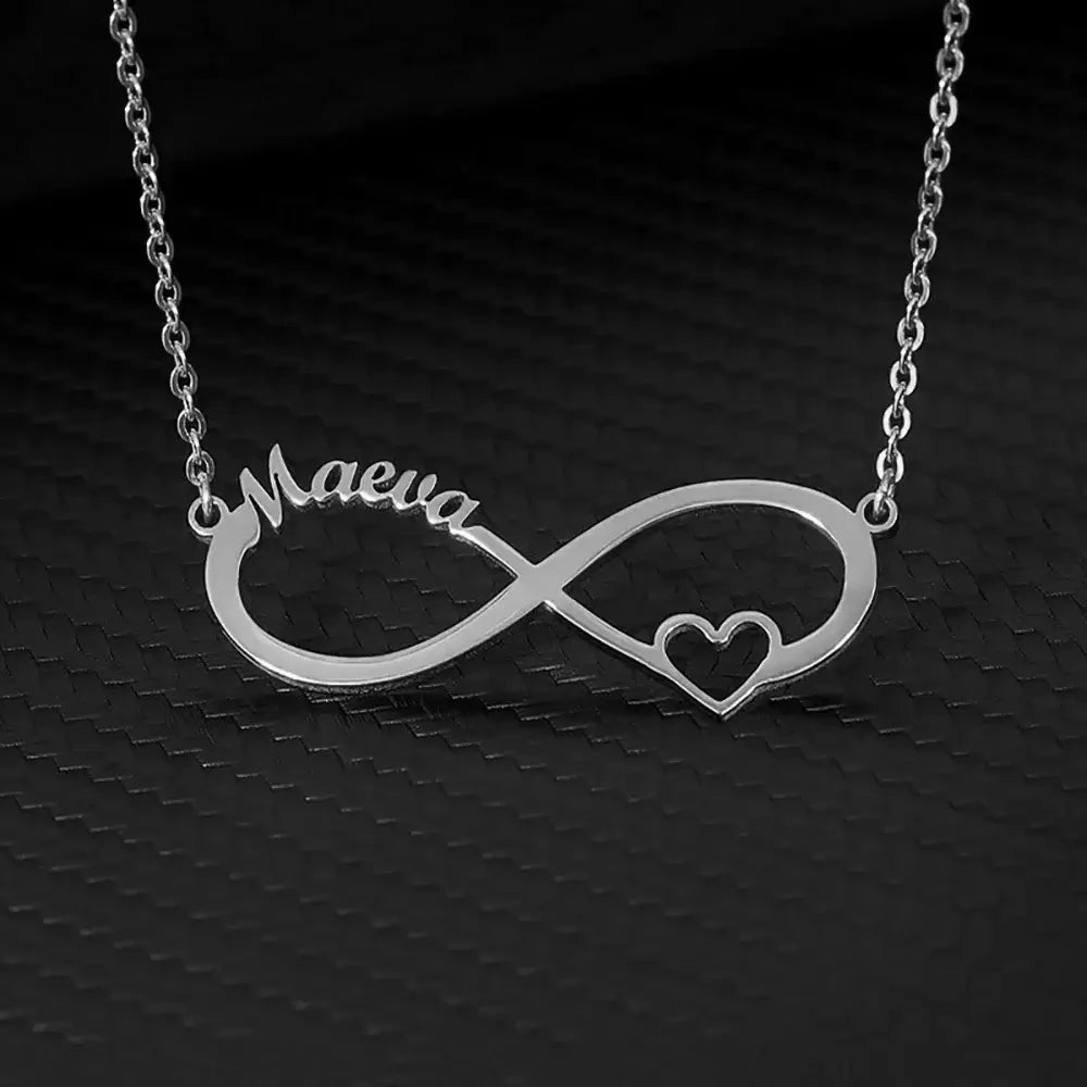Custom Double Heart Two Names Infinity Necklaces