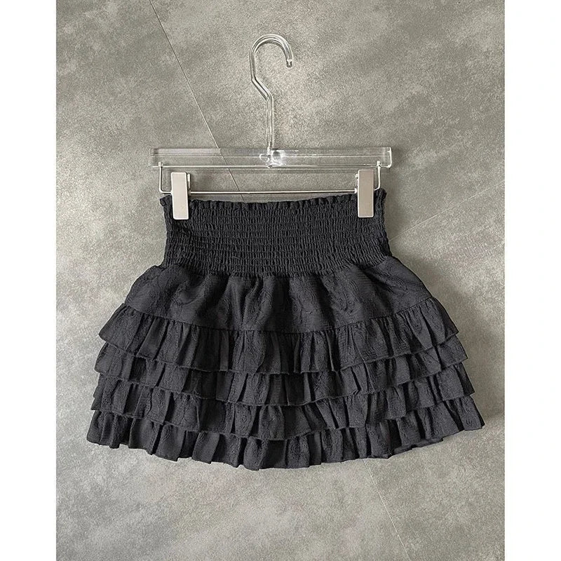 Women Ruffle High Waist Skirt
