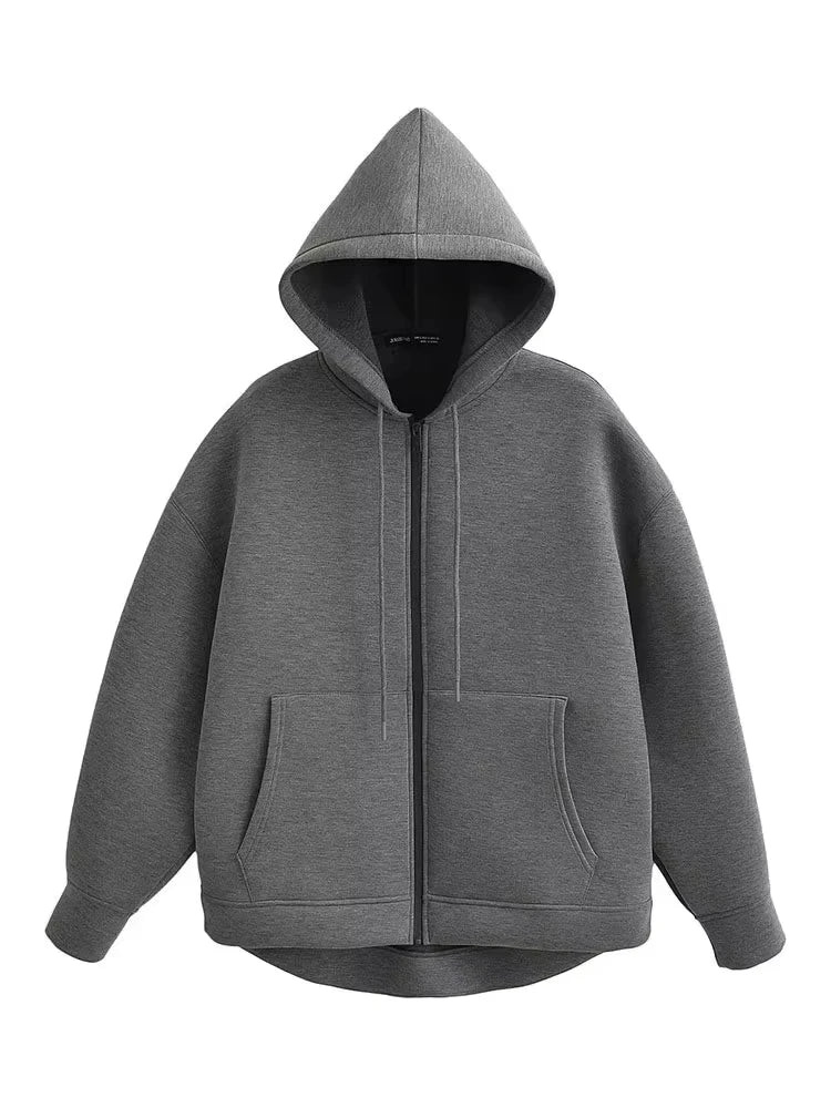 Women's Oversized Zip Hoodie Jacket