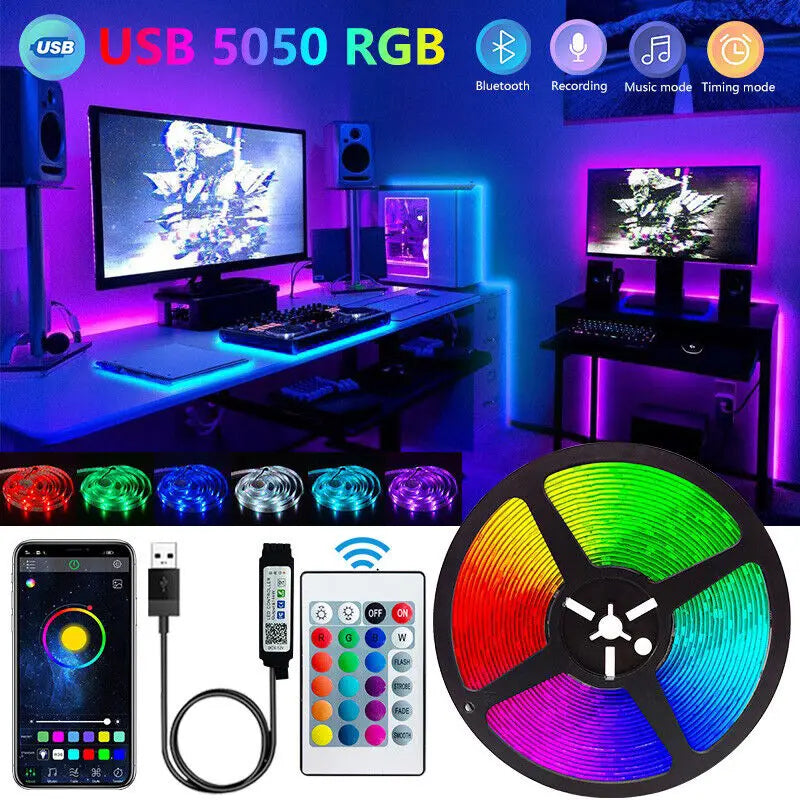 Smart Bluetooth LED Strip Lights – App & Remote Control