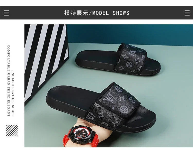 Men Genuine Leather Summer Sandals Slippers