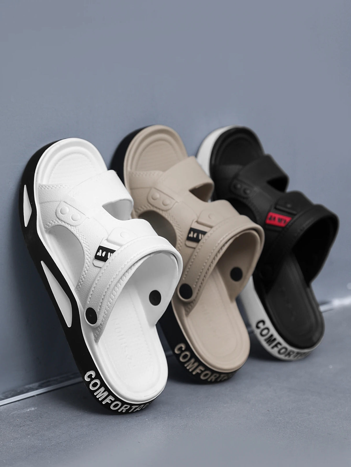 صنادل رجالية بنعل سميك من مادة إي في إيه