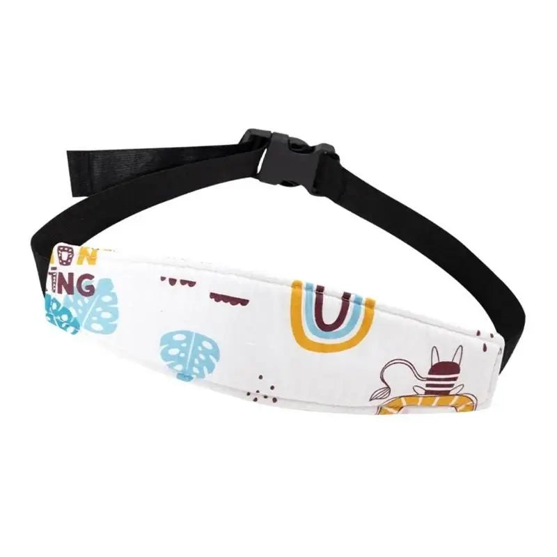 Q81A Kids Travel Neck Guard with colorful print, adjustable woven belt, perfect for kids aged 1-3 years.