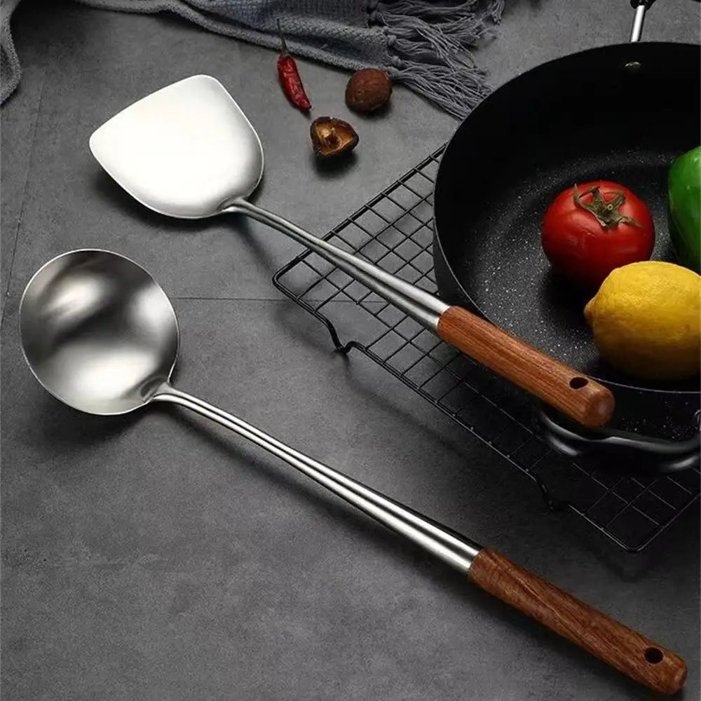 Iron Wok Spatula & Ladle Tool Set
