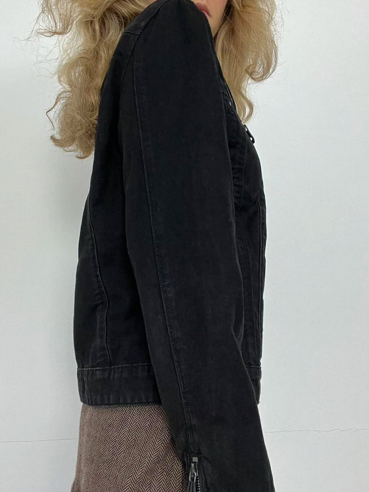 Rockmore Women’s Double Zipper Denim Jacket