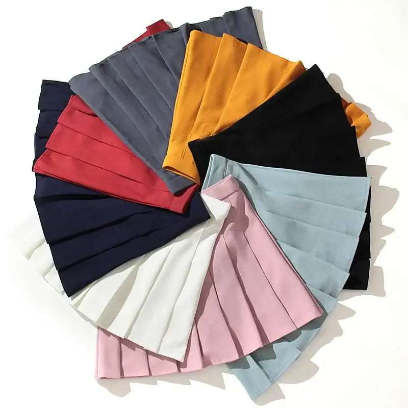 تنورة هاراجوكو النسائية ذات الطيات الموحدة