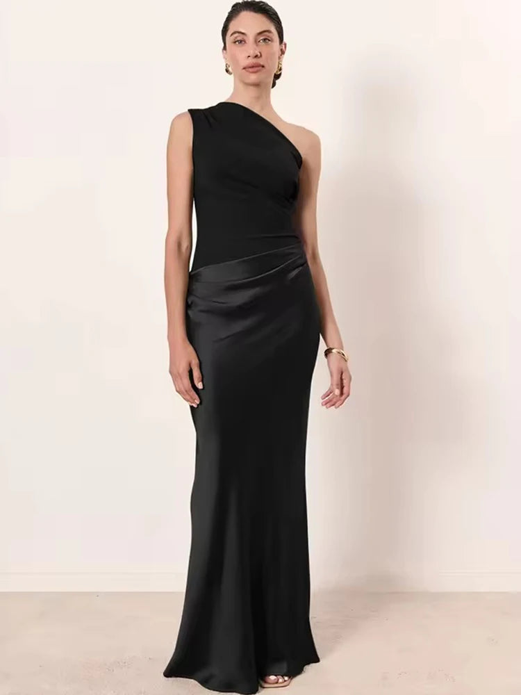 Luxe One-Shoulder Satin Gown