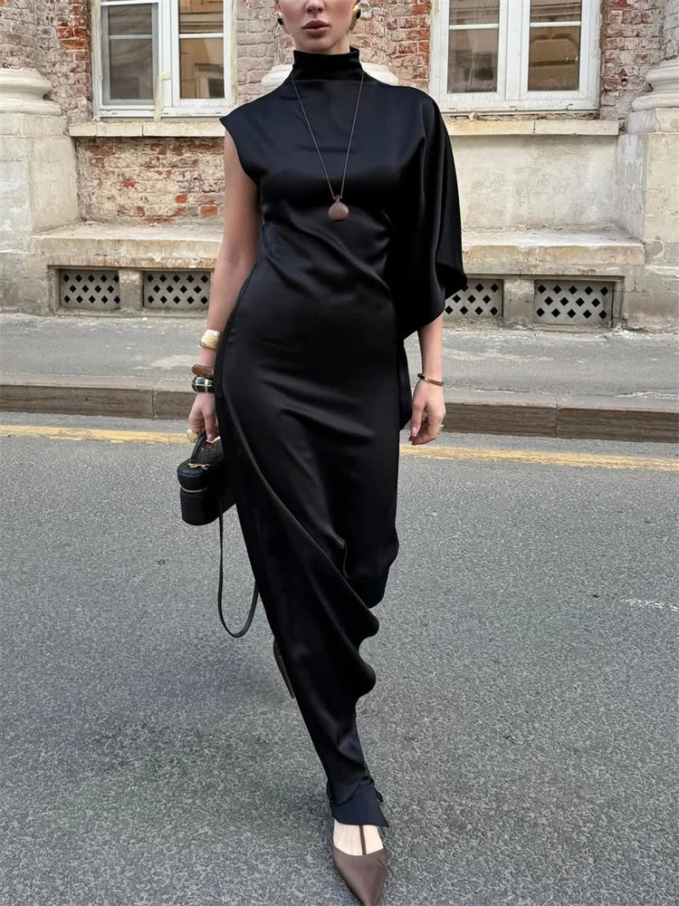 Midnight Luxe Satin Maxi Dress