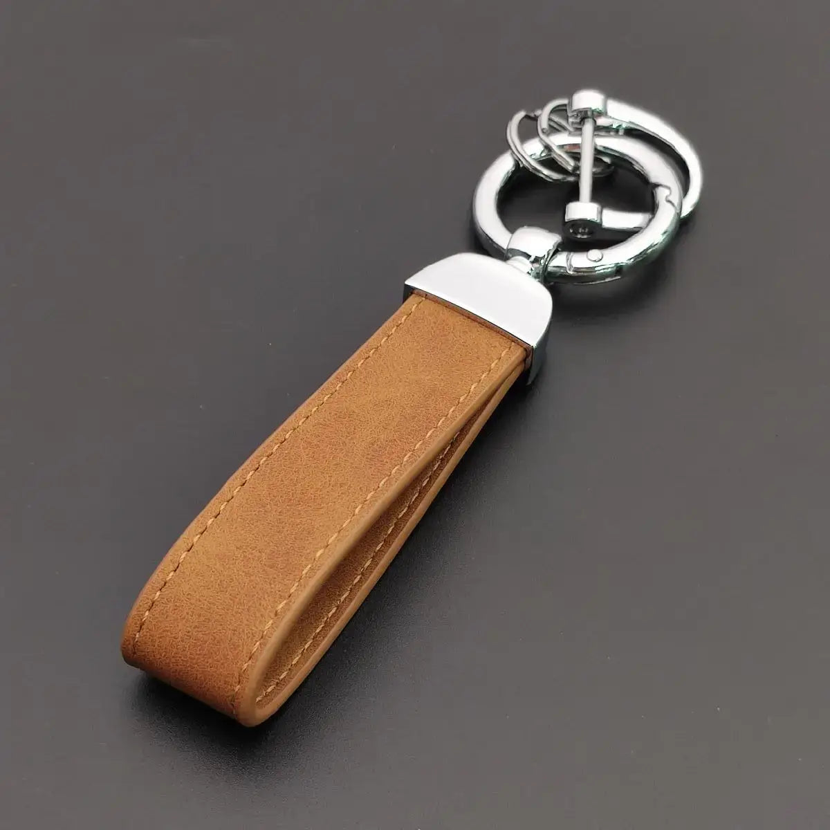 Custom Name Logo Leather Keychain