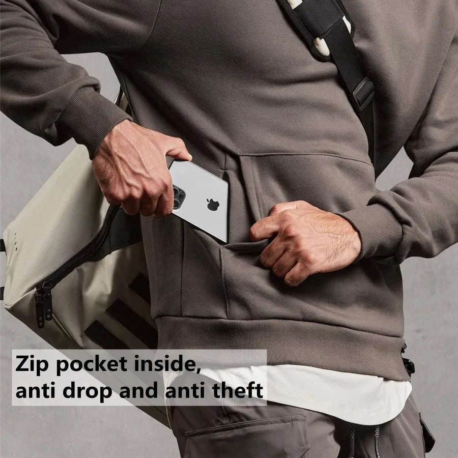 هودي رجالي ثقيل الوزن - بلوفر شتوي مخملي