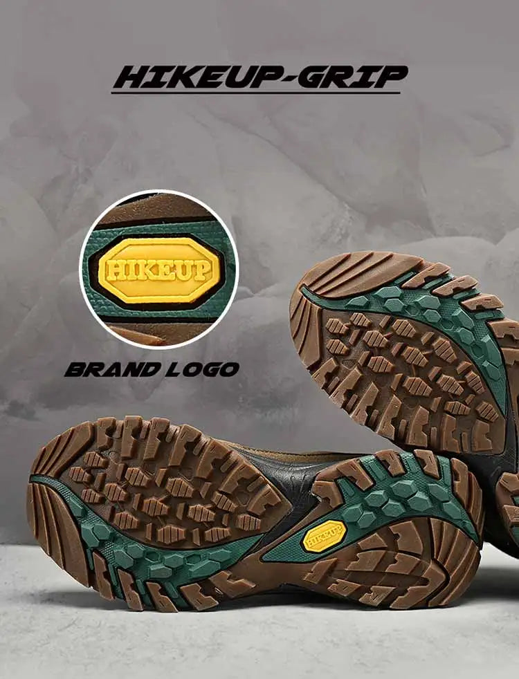 أحذية HIKEUP الرجالية عالية الرقبة للمشي لمسافات طويلة في الهواء الطلق