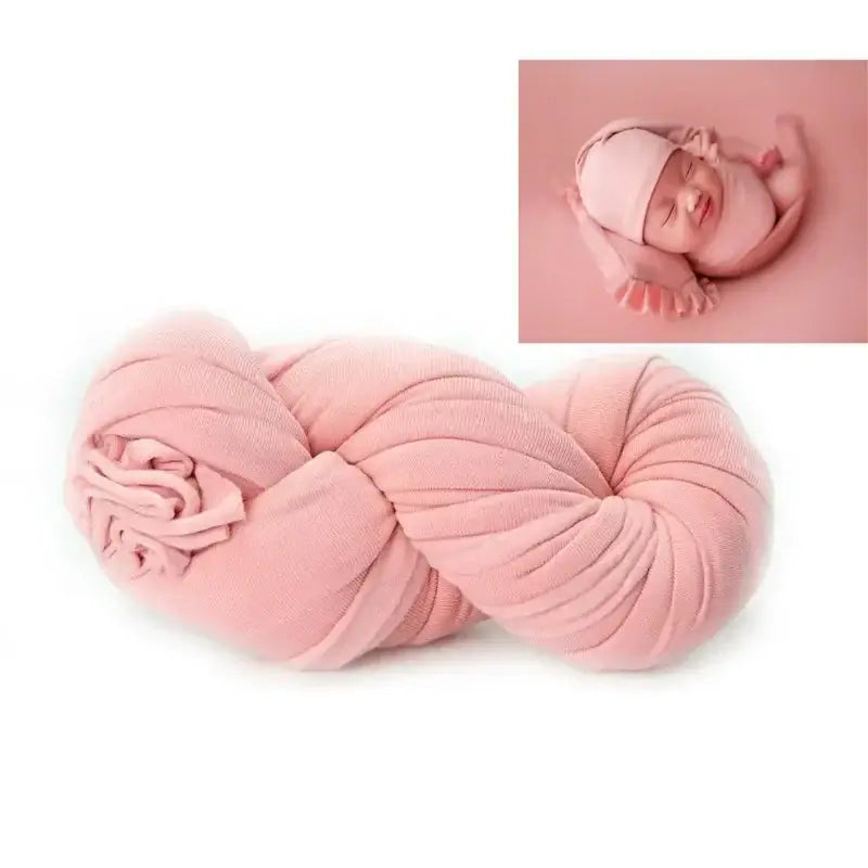 Pink polyester blanket for baby photo shoots, perfect for 0-1 year old, solid color, unisex design.