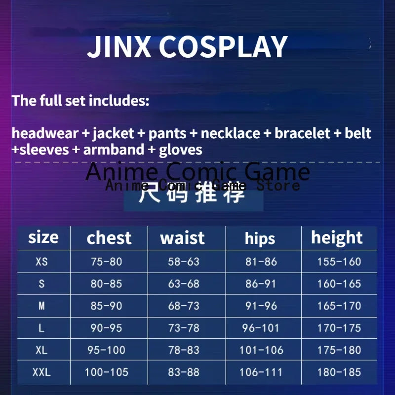 LOL Arcane Jinx Cosplay Costume Outfit
