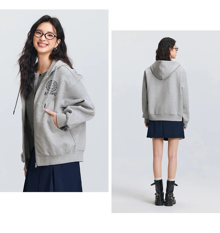 Semir Hooded Embroidered Drop Shoulder Jacket