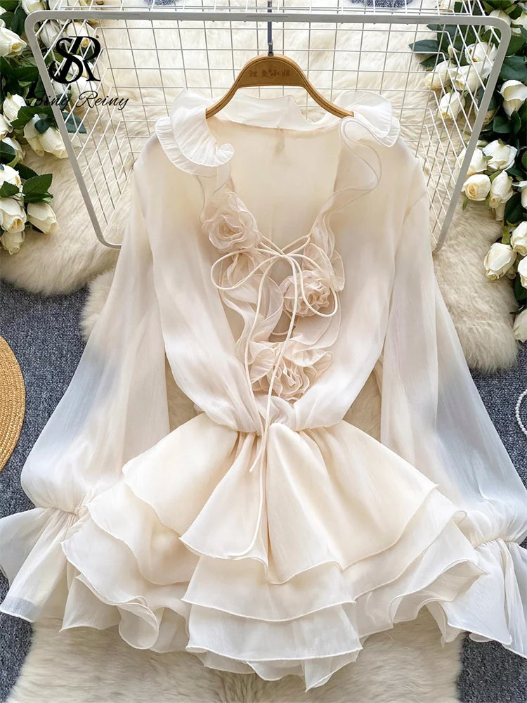 Women's Floral Chiffon Mini Dress
