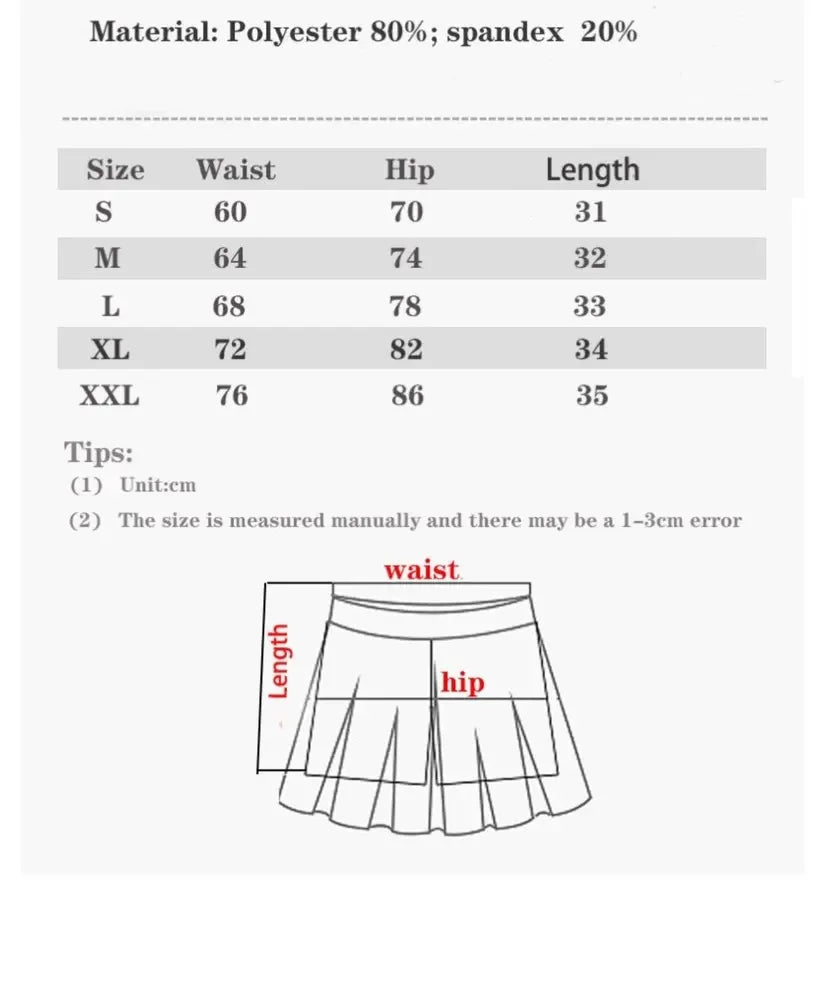 Women Tennis Pleated Skort