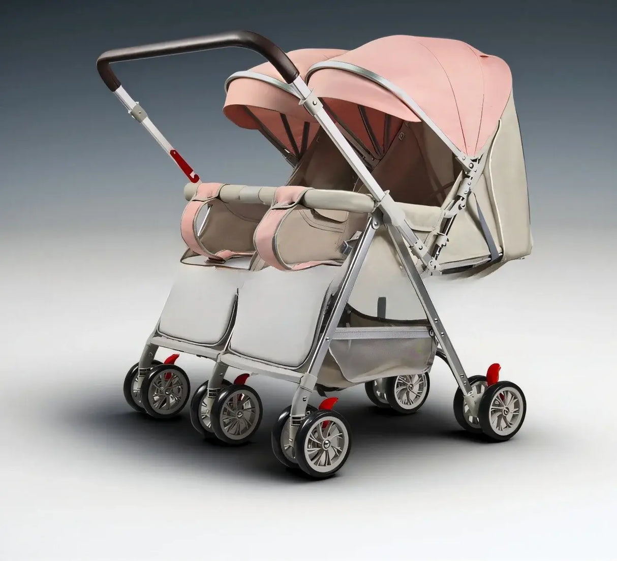 2025 New Twin Baby Stroller featuring a stylish design with reversible seats, ideal for infants and toddlers.