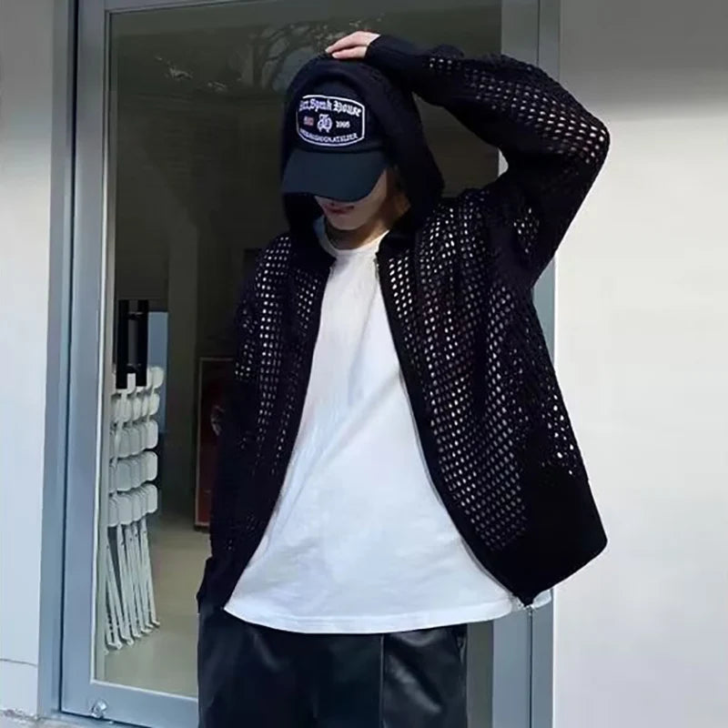 Men Lightweight Hooded Knit Sweater