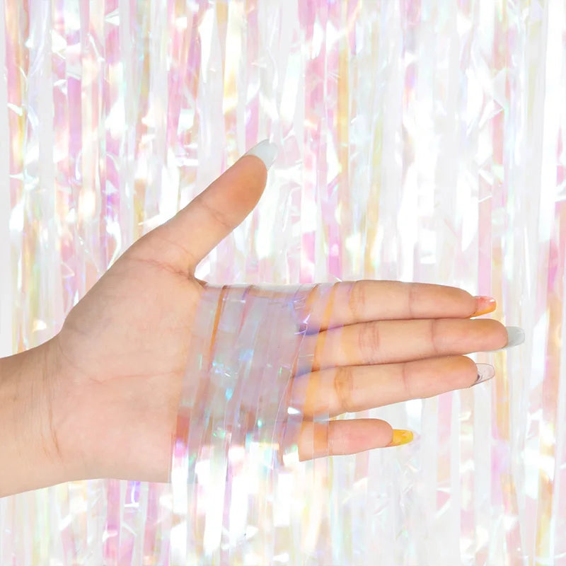 Foil Tinsel Fringe Curtain Backdrop