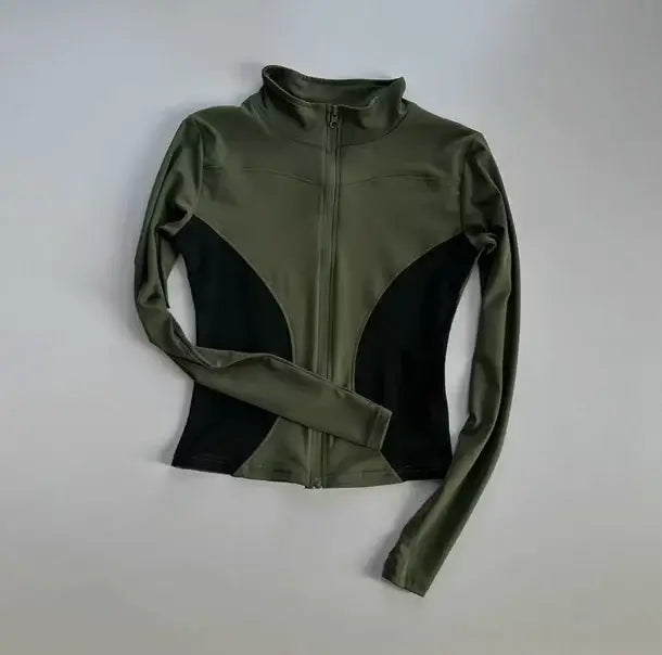 سترة رياضية نسائية سريعة الجفاف بسحاب