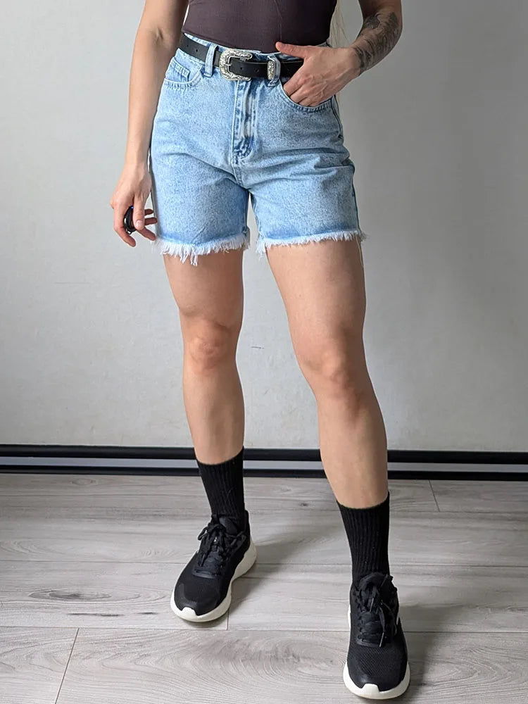 Women's Blue Casual Denim Shorts