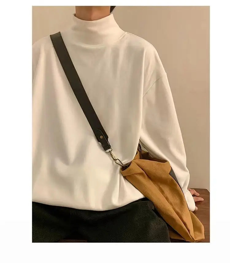 Men Velvet Slim Fit Turtleneck