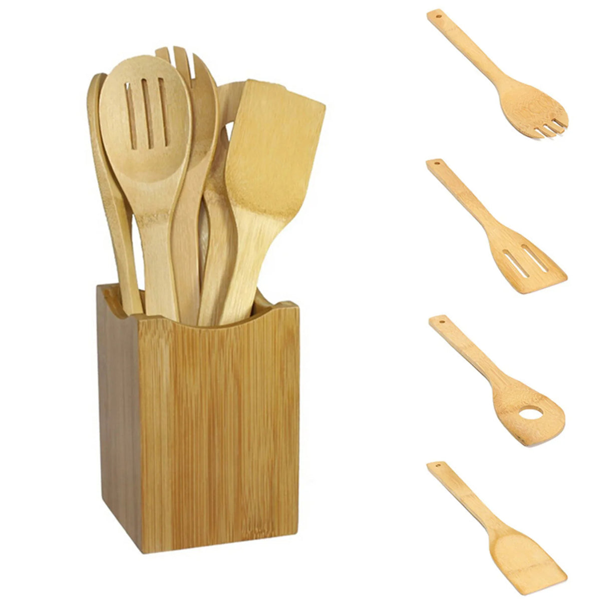 6-Piece Wooden Handle Kitchen Utensil Set