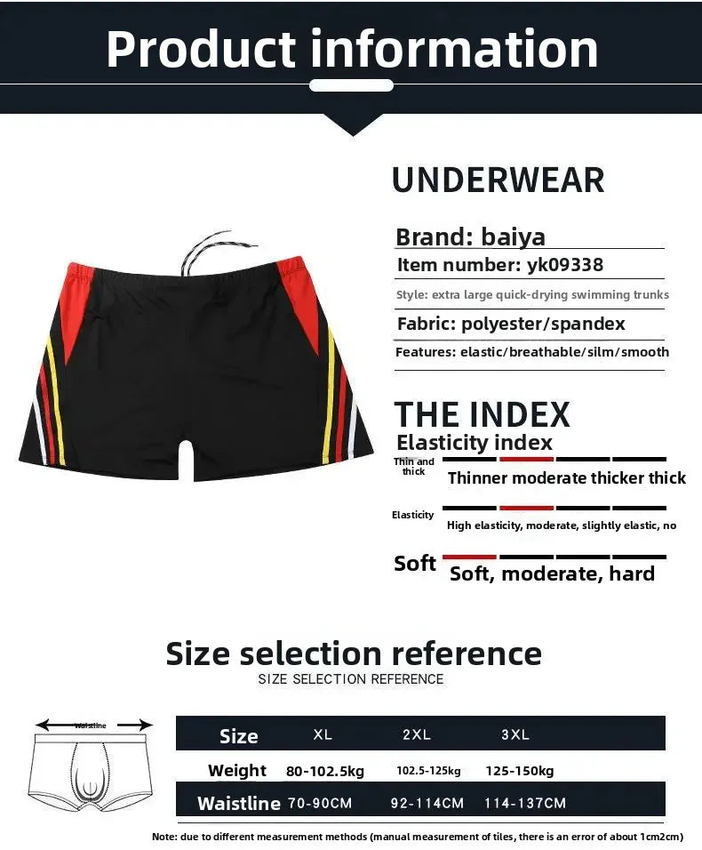 Unisex Plus Size Loose Fit Swim Shorts