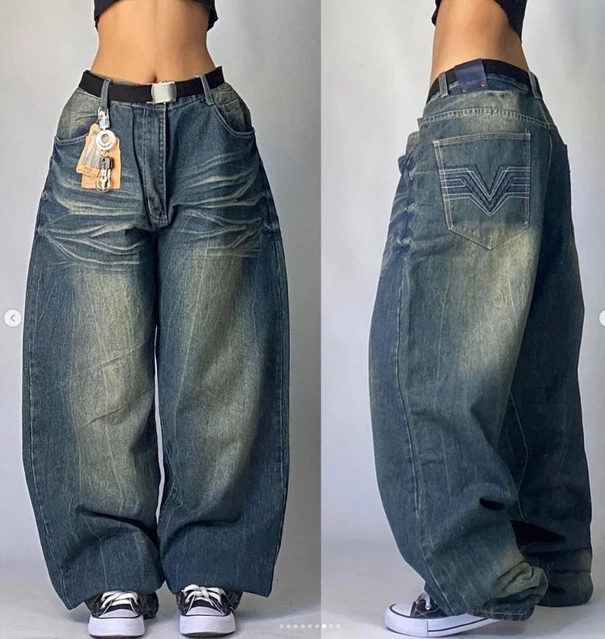 Retro Y2K Straight Baggy Denim Jeans
