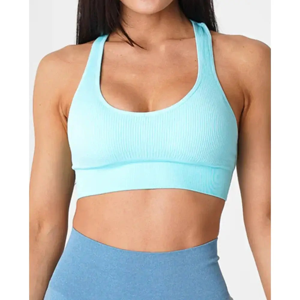 Women Ribbed Galaxy Seamless Sports Bra