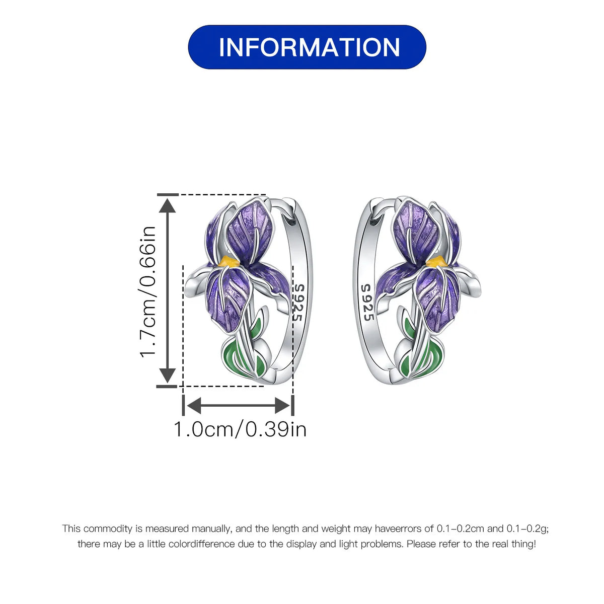 925 Sterling Silver Flower Earrings