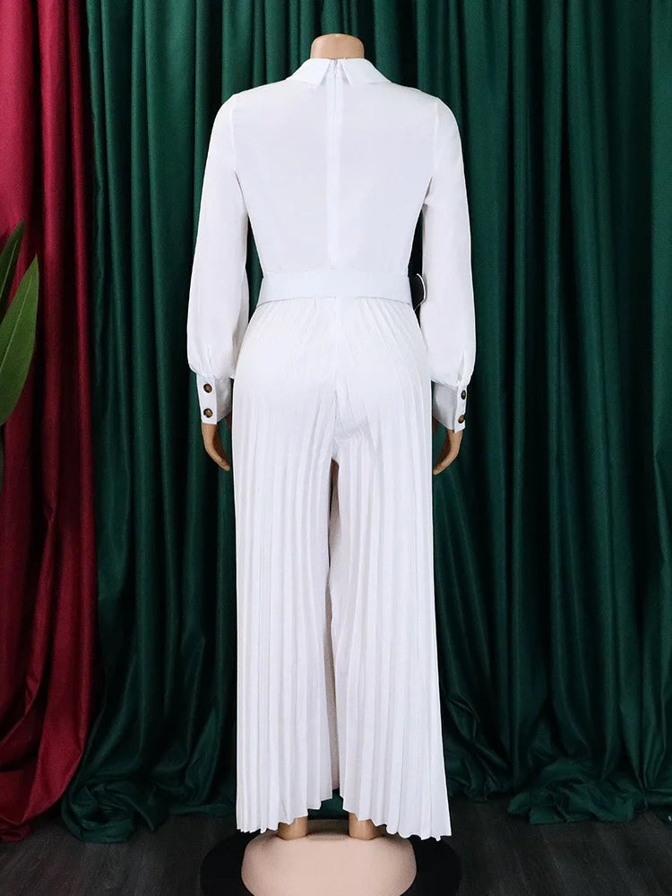 MaxiFit™ – Belted Button Maxi Office Jumpsuit (Work Chic, Waist-Defining & Longline)