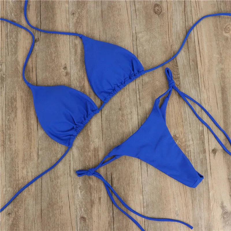 Halter Triangle Bikini Set
