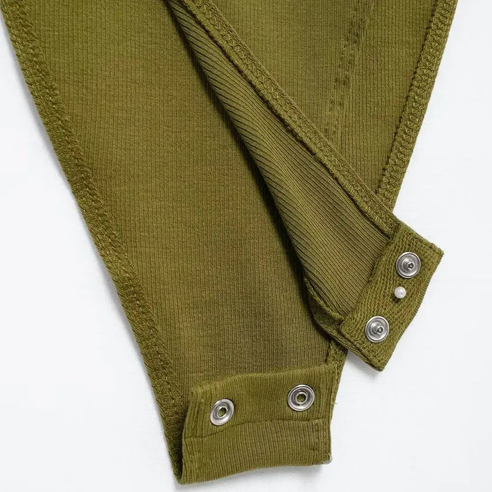 Women Ribbed Strappy Snap Bodysuit