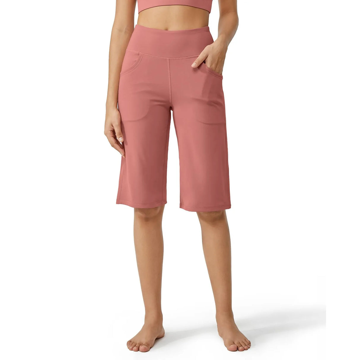 Women Capri Pants with Pockets Yoga Fit