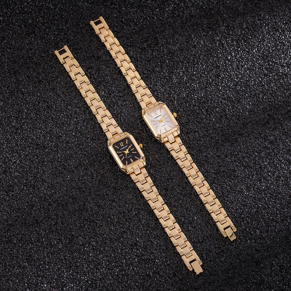Luxury Square Gold Quartz Couple Watches
