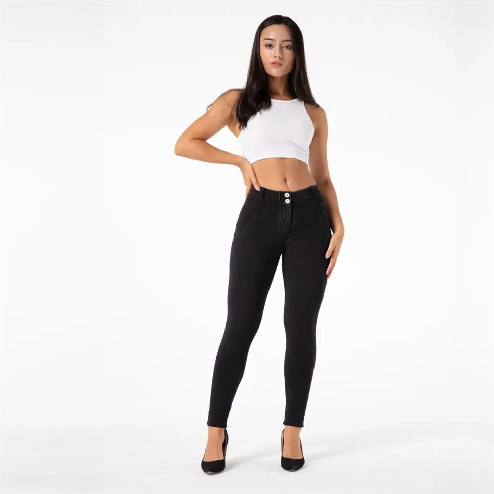 بنطلون جينز نسائي أزرق فاتح فائق النحافة